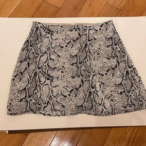 Reformation Silk Snake mini skirt